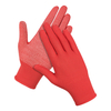 Red Nylon Knitted Working Gloves Coated with PVC Dots for Construction, Gardening, Mechanic, Warehouse, Industrial