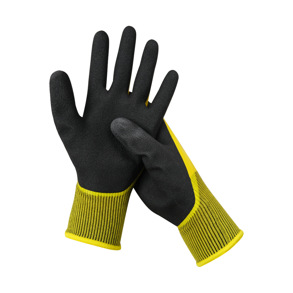 China Wholesale Widely Used Anti Oil-Proof Rubber Latex Coated Safety Work Gloves for Working