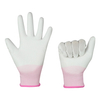 Hot Sale White Nylon Knitted Gloves PU Coated Gloves Fingertip Thickening Gloves for Garden