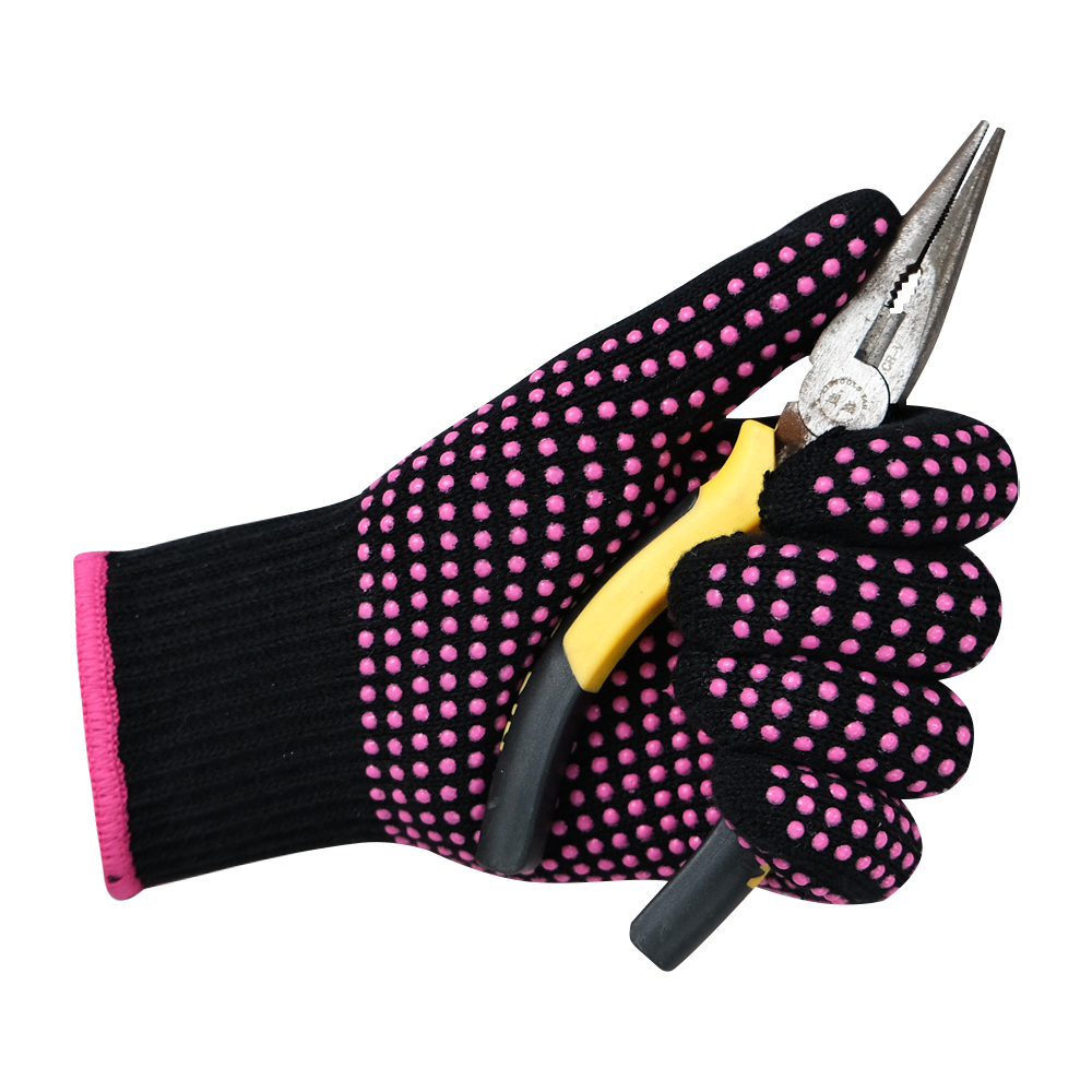 Double-Faced Pink PVC Dotted 600g Workers Engineering Factory Cotton Gloves