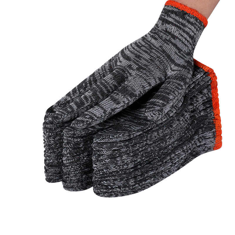 Black Grey Cotton Gloves