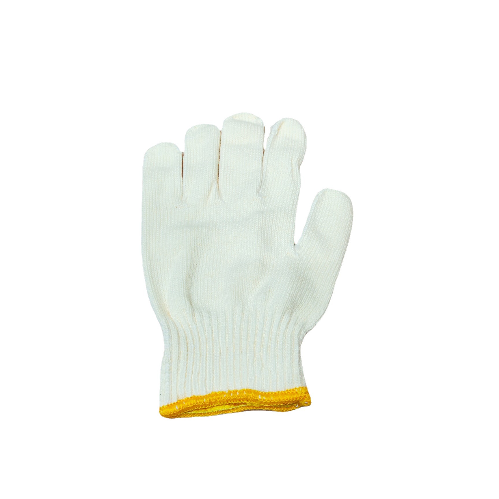 Cotton White Gloves with Yellow Edge