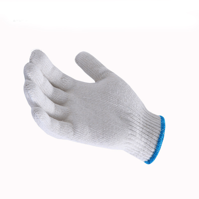 Cotton Gloves with Blue Edge
