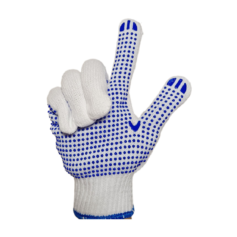 Blue PVC Dotted Gloves
