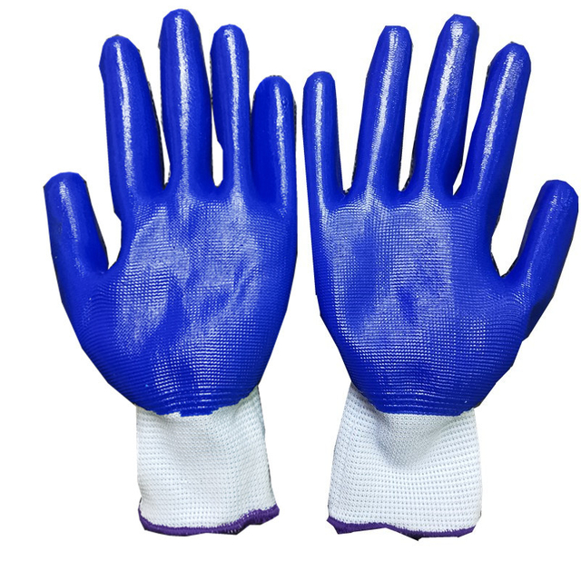 Blue Hanging Rubeer Gloves